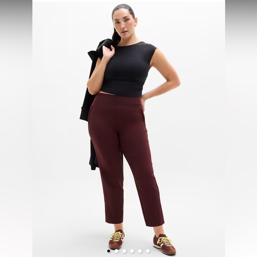 Athleta Endless High Rise Deep Burgundy Pull On Pant